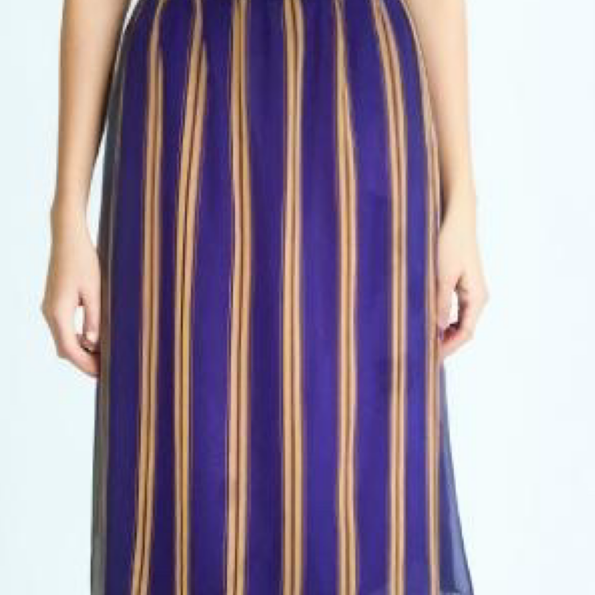 Vintage 80s Chiffon Skirt Purple Striped