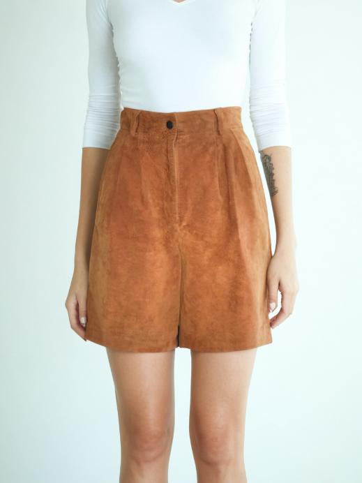 Vintage 70s Suede High Waist Culottes Brown