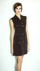 Vintage 60s Mod Shift Dress Brown