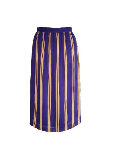 Vintage 80s Chiffon Skirt Purple Striped