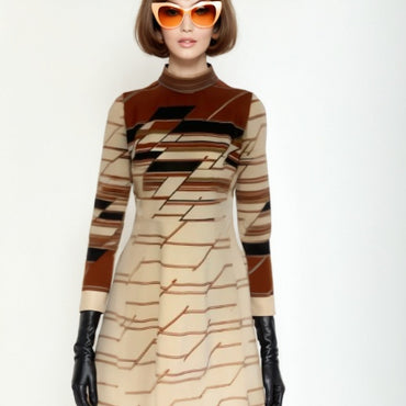 Scooter Mod 60s Turtleneck Dress Striped