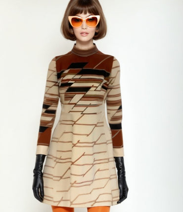 Scooter Mod 60s Turtleneck Dress Striped