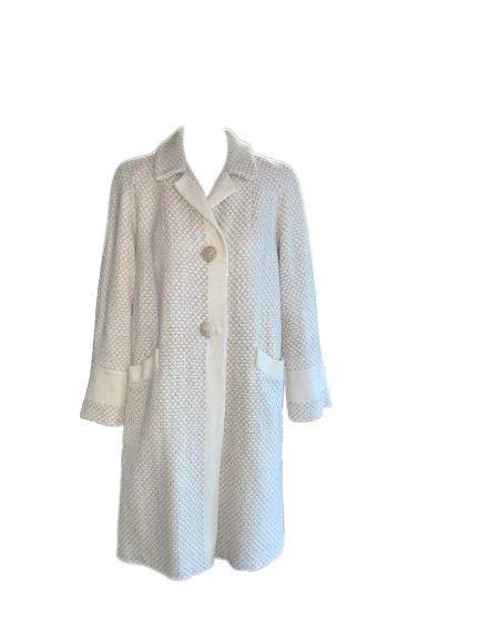 60s Mod Vintage Double Breasted Cream Wool Coat