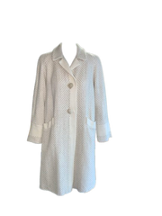 60s Mod Vintage Double Breasted Cream Wool Coat