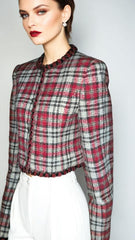 Vintage 80s Blazer Tweed Red