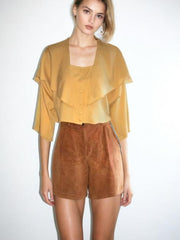 80s Vintage Festival Crop Blouse