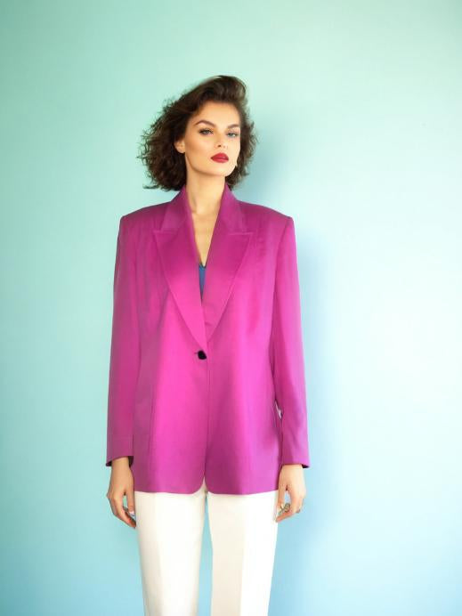 Vintage Oversized Blazer 80s Pink Jacket