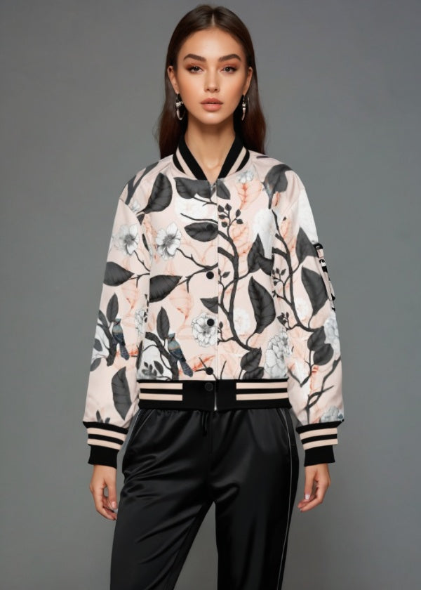 Floral Blooming Bomber Jacket