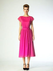 Vintage 80s New Wave Dress Hot Pink