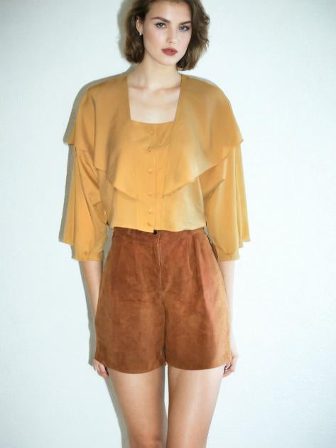 80s Vintage Festival Crop Blouse