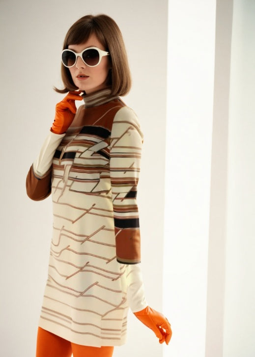 Scooter Mod 60s Turtleneck Dress Striped