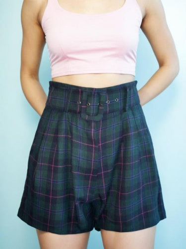 Vintage 80s Bermuda Shorts Plaid