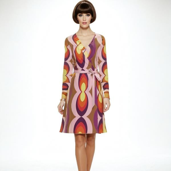 60s Retro Women's Wrap Dress-Heavy Knit