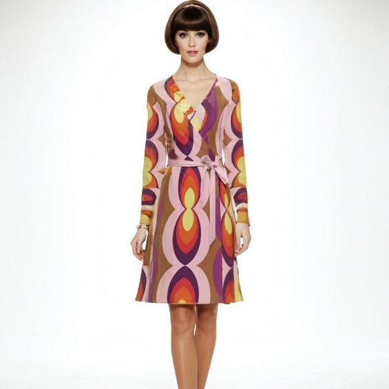 60s Retro Women's Wrap Dress-Heavy Knit