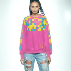 Retro Crewneck Pink Graphic Sweatshirt