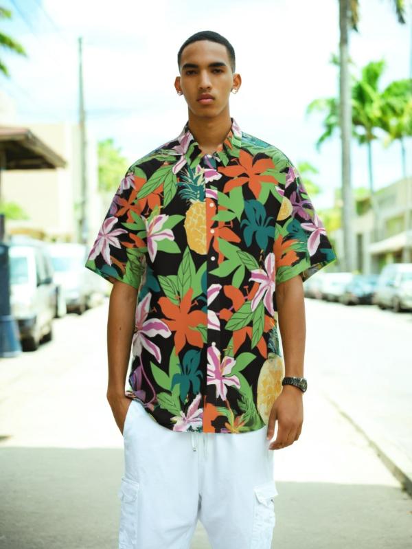 Retro Unisex Hawaiian Short Sleeve Shirt