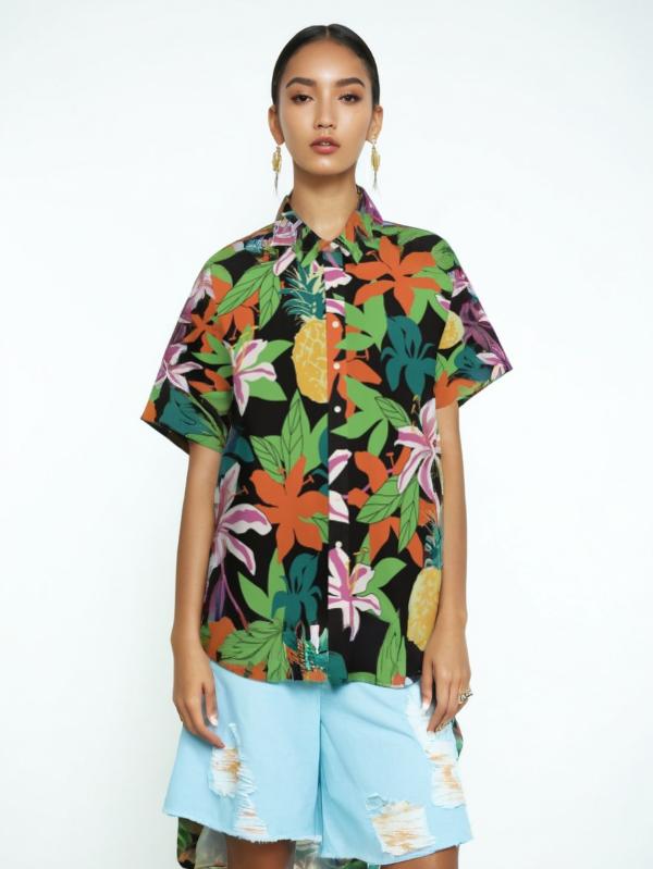 Retro Unisex Hawaiian Short Sleeve Shirt