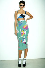 80s Retro High Waist Straight Skirt