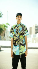 Unisex Retro Hawaiian Green Short Sleeve Shirt