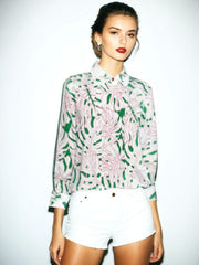 Silky Floral Print Shirt Long Sleeve