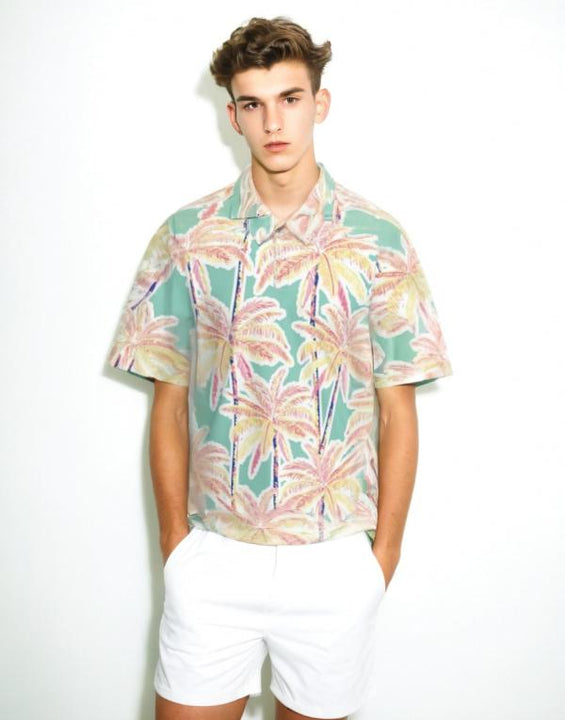 Men Hawaiian Slim Fit Polo Shirt