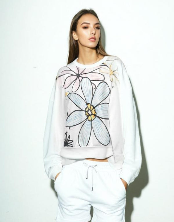 Floral Crewneck Relaxed Sweatshirt