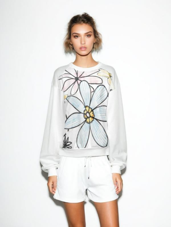 Floral Crewneck Relaxed Sweatshirt