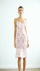 Pure Silk Pattern Slip Dress Pink