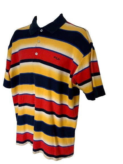 90s Fila Striped Polo Shirt