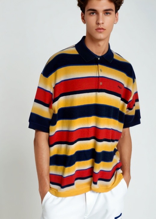 90s Fila Striped Polo Shirt