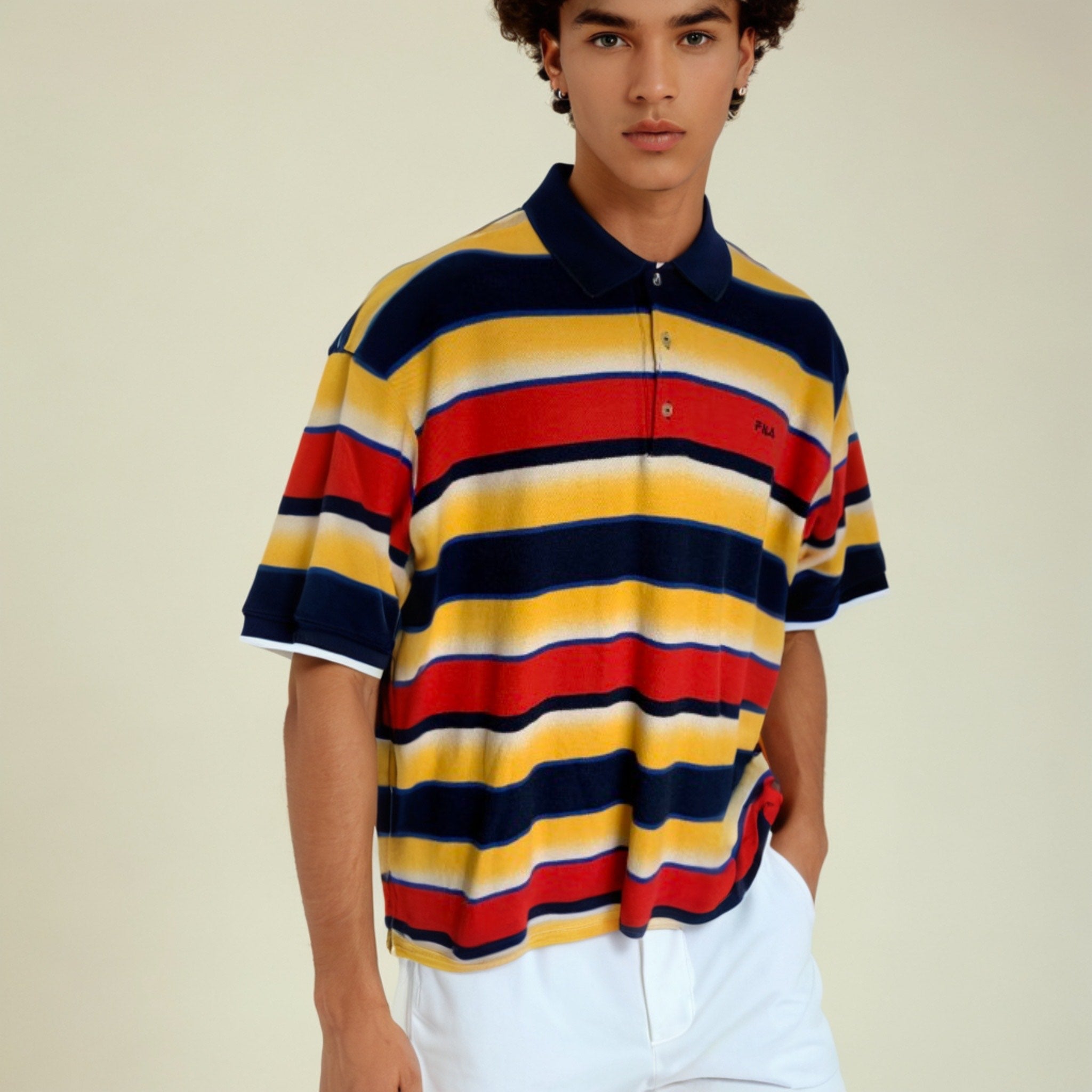 90s Fila Striped Polo Shirt