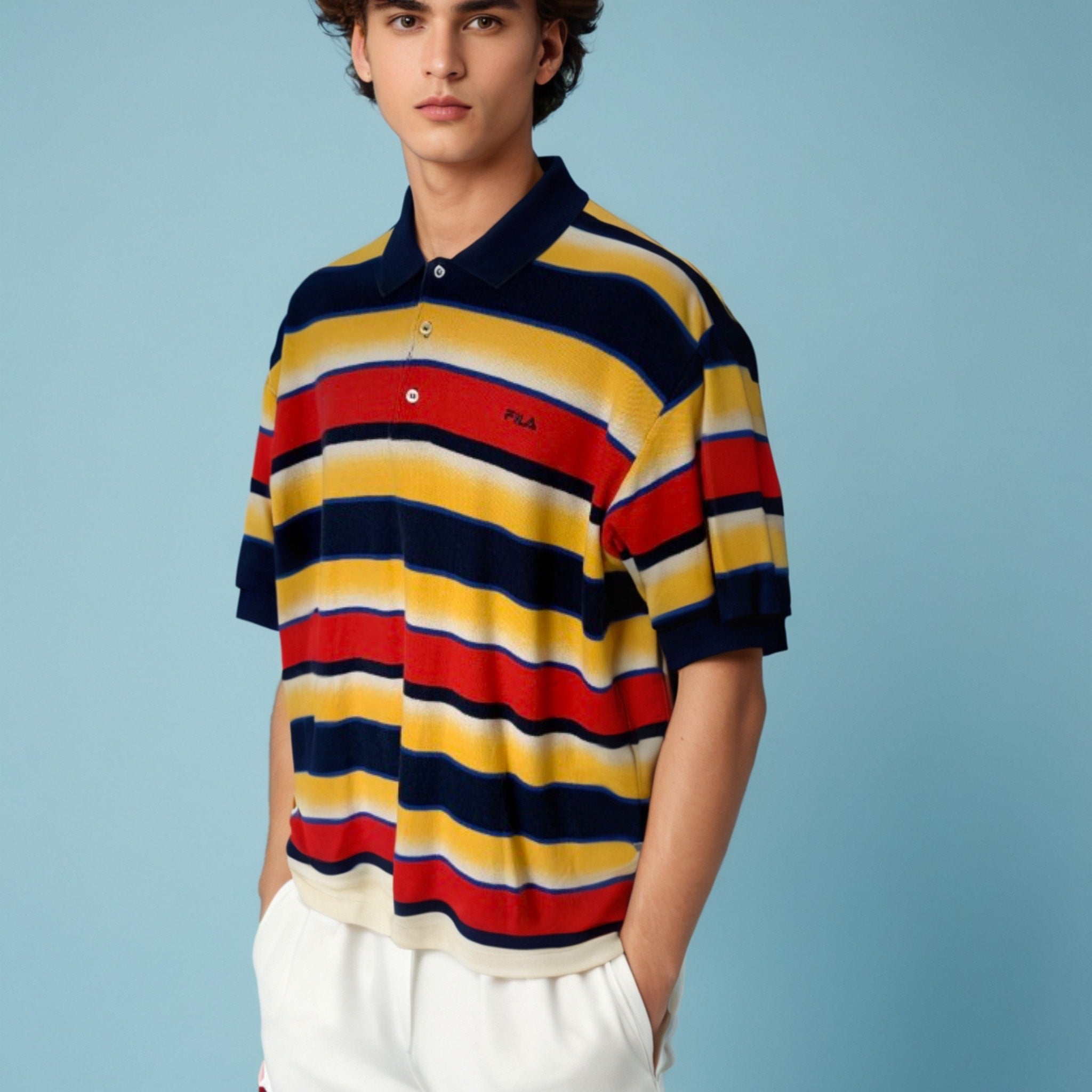 90s Fila Striped Polo Shirt