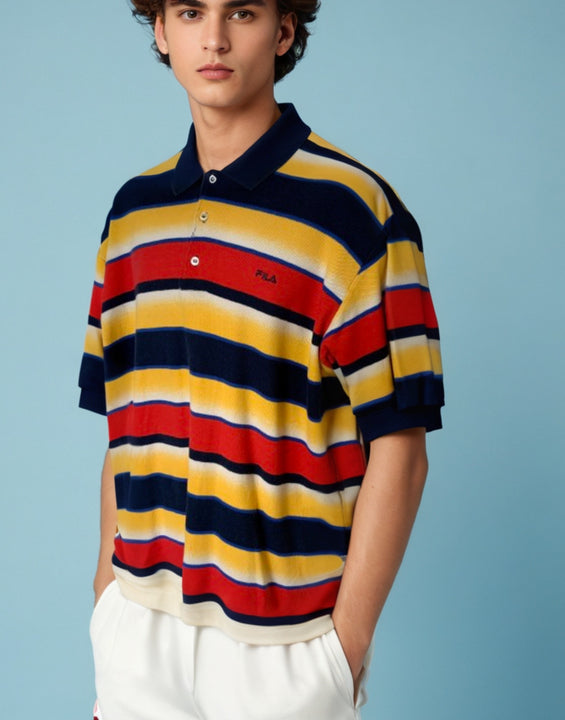 90s Fila Striped Polo Shirt