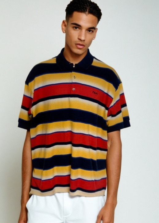 90s Fila Striped Polo Shirt