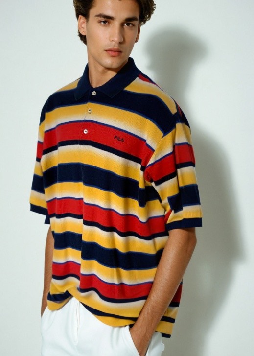 90s Fila Striped Polo Shirt