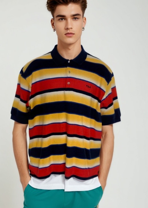 90s Fila Striped Polo Shirt