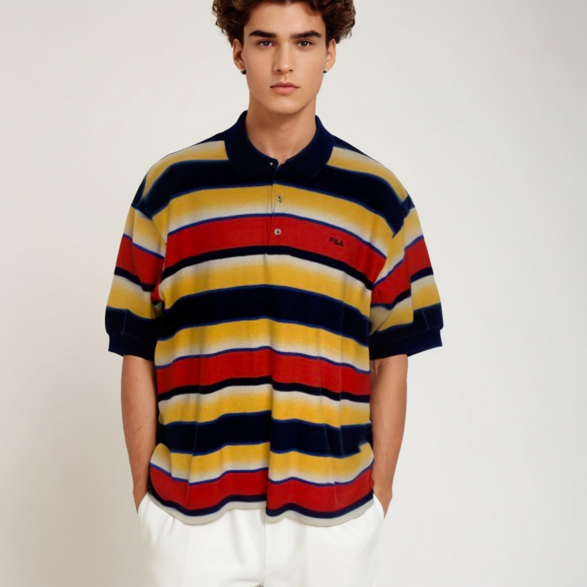 90s Fila Striped Polo Shirt