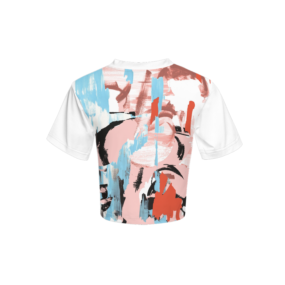 Cropped T Shirt Abstract Design