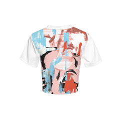 Cropped T Shirt Abstract Design