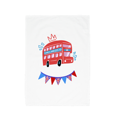 King Charles London Bus Organic Cotton Tea Towel White One Size