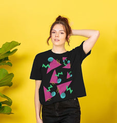 80s Style Retro Abstract Cropped Top