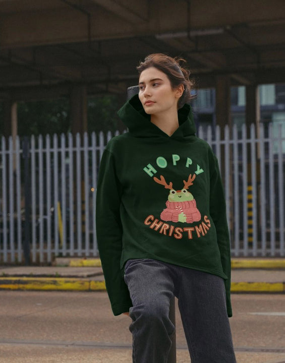 Christmas Hoodie Frog Graphic