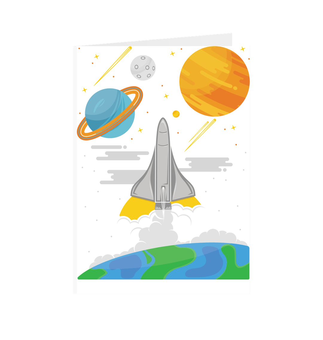 In Space Greetings Card White 7