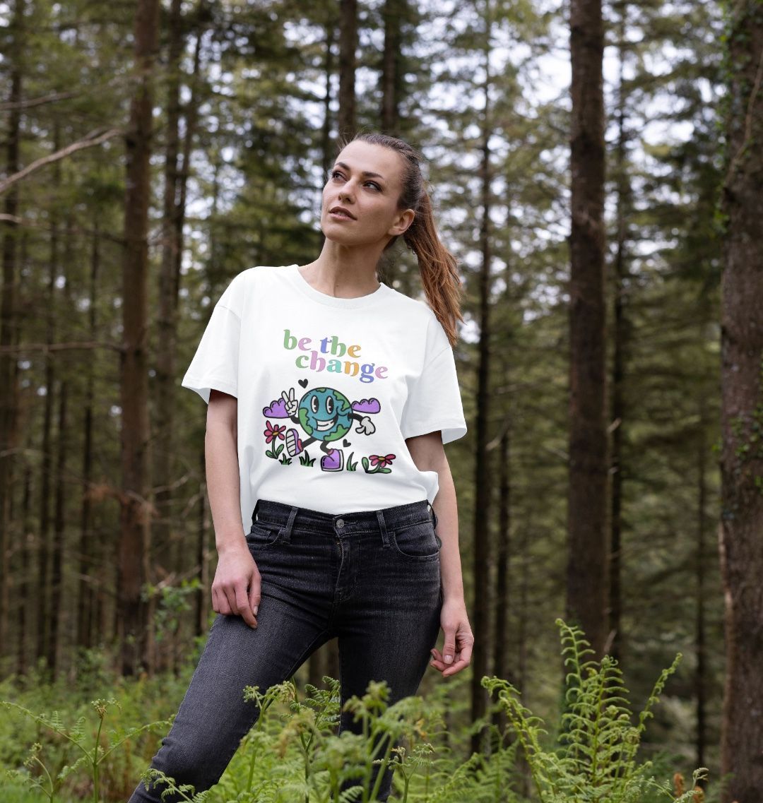 Organic Cotton Graphic T Shirt Be The Change