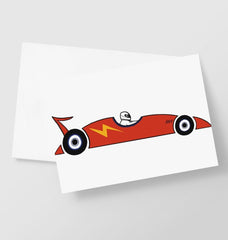 Red Racing Car Greetings Card