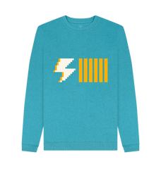 80s Retro Crewneck Streetwear Sweatshirt Ocean Blue