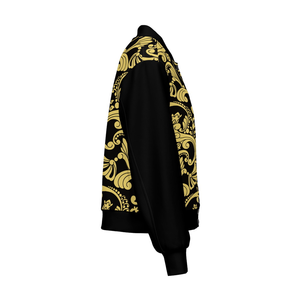 Graphic Bomber Jacket Black Gold