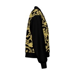 Graphic Bomber Jacket Black Gold