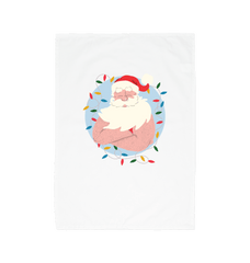 Father Christmas Printed Tea Towel Cotton White One Size