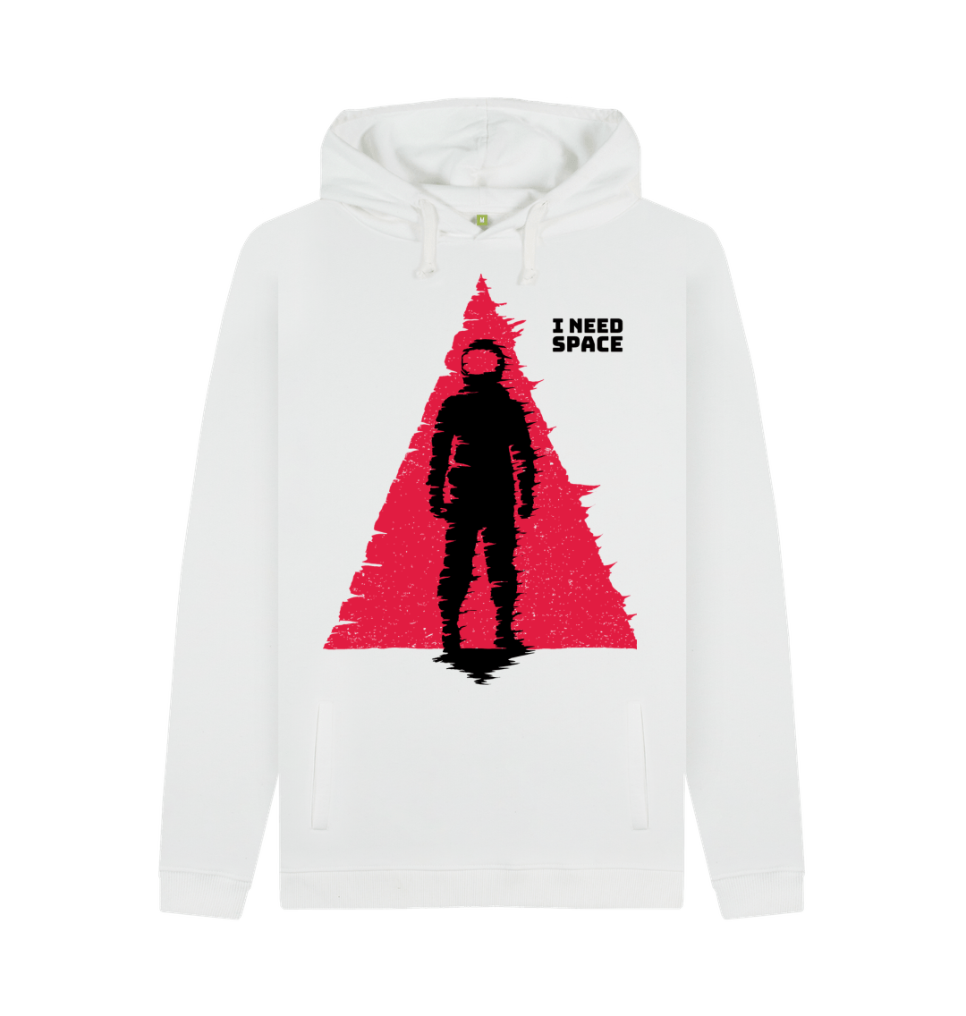 Organic Streetwear Hoodie Graphic I Need Space White